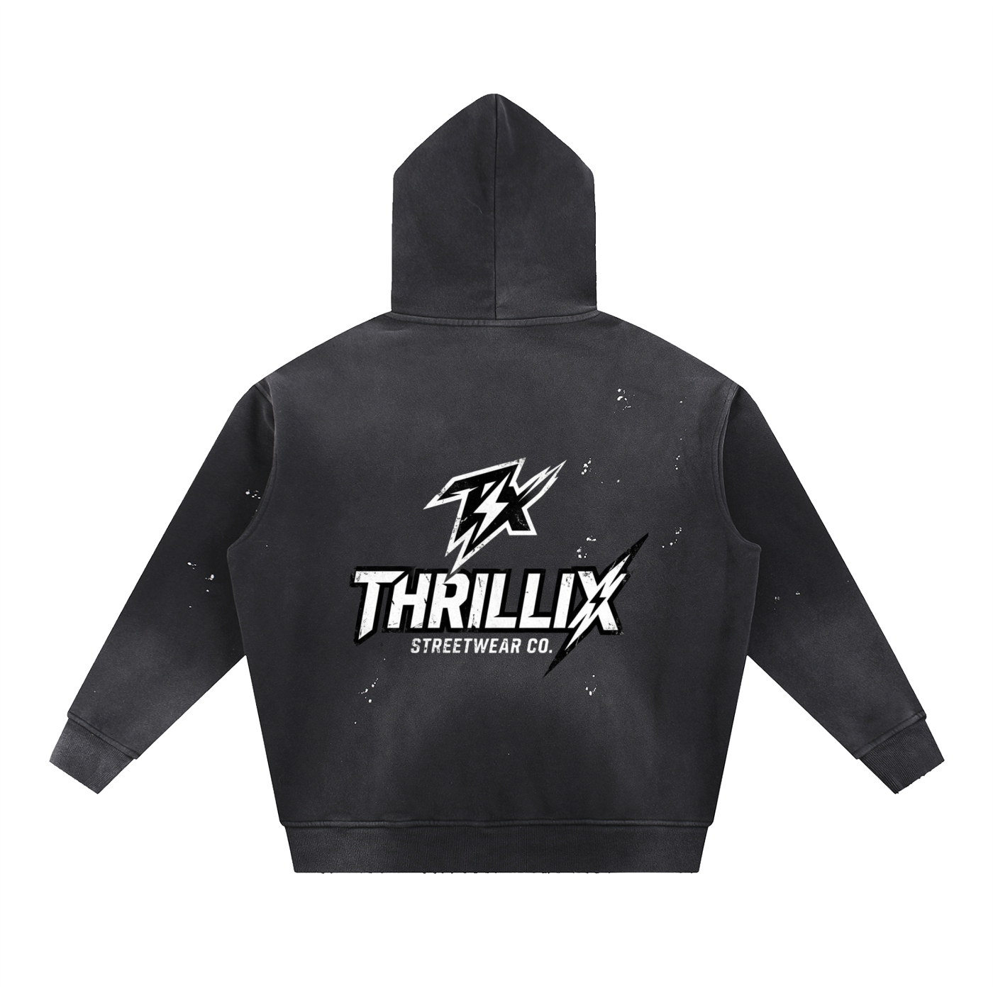 Vintage Washed Frayed Fleece Hoodie