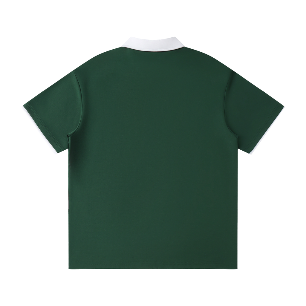 Contrast Collar Raglan Polo Shirt