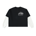 Layered Contrast Sleeve Cotton T-Shirt