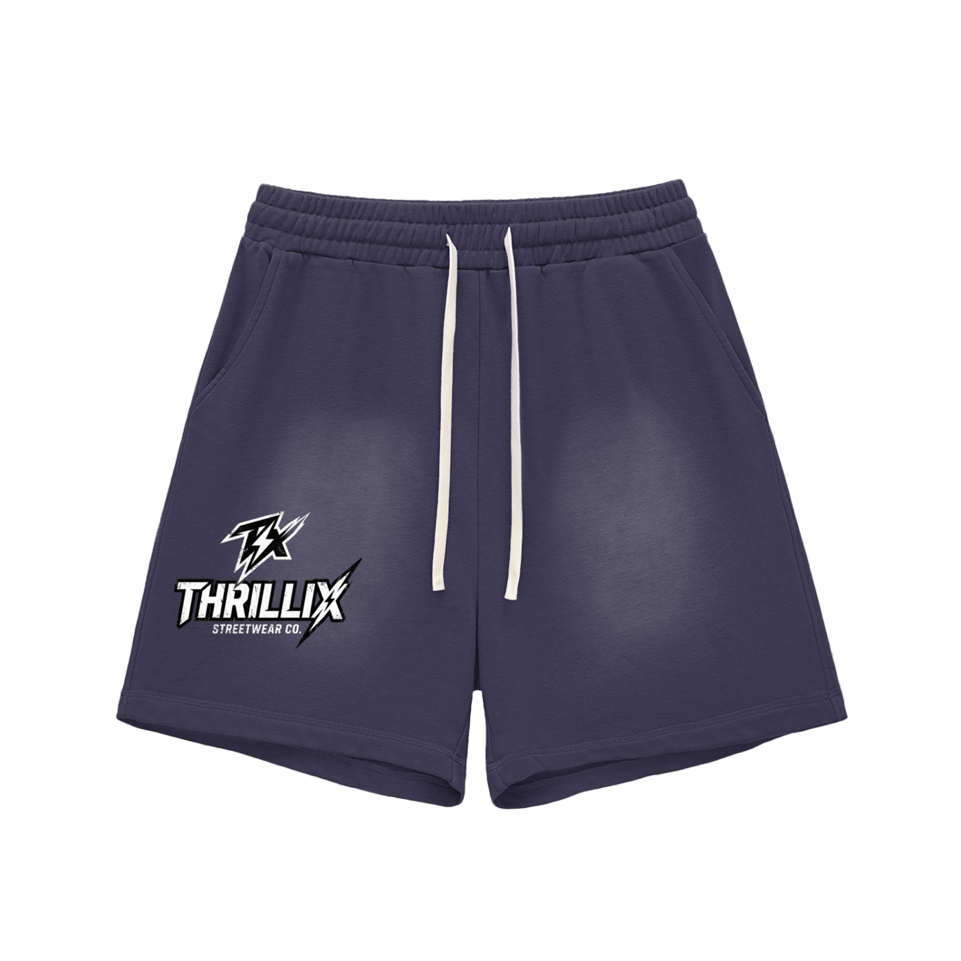 Sun Fade Raw Edge Cotton Shorts