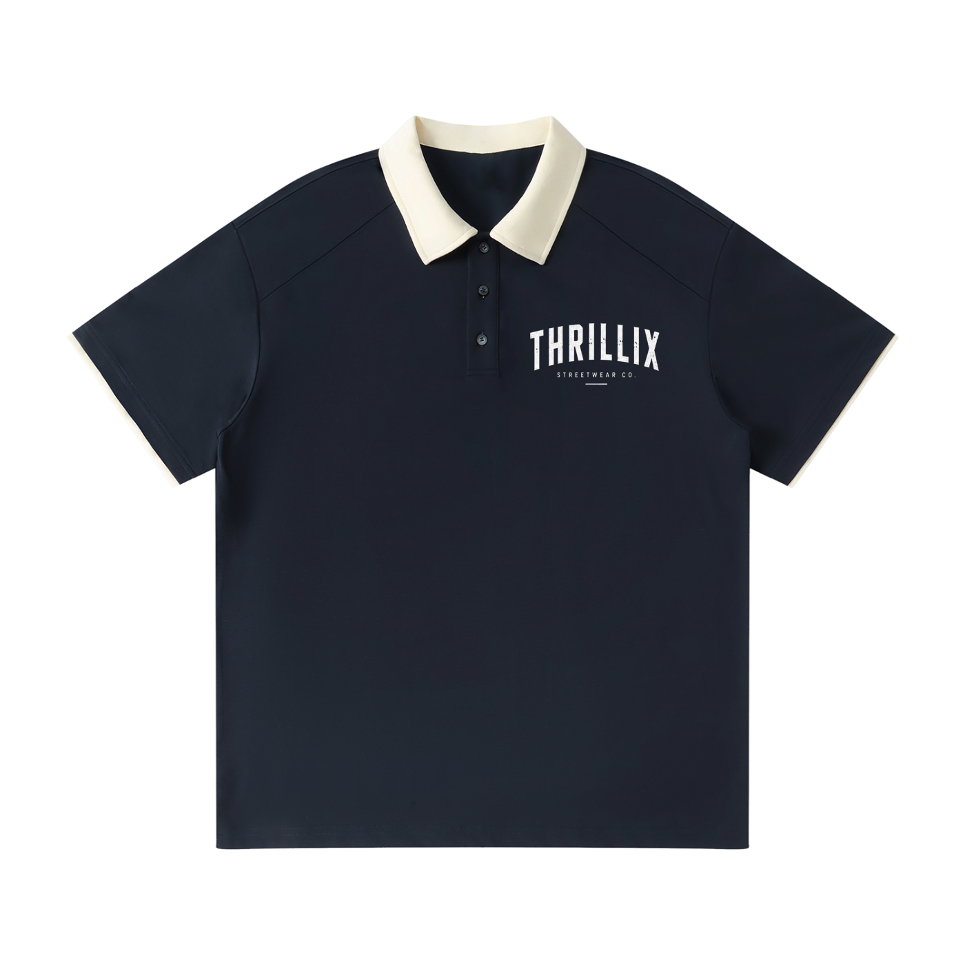 Contrast Collar Raglan Polo Shirt